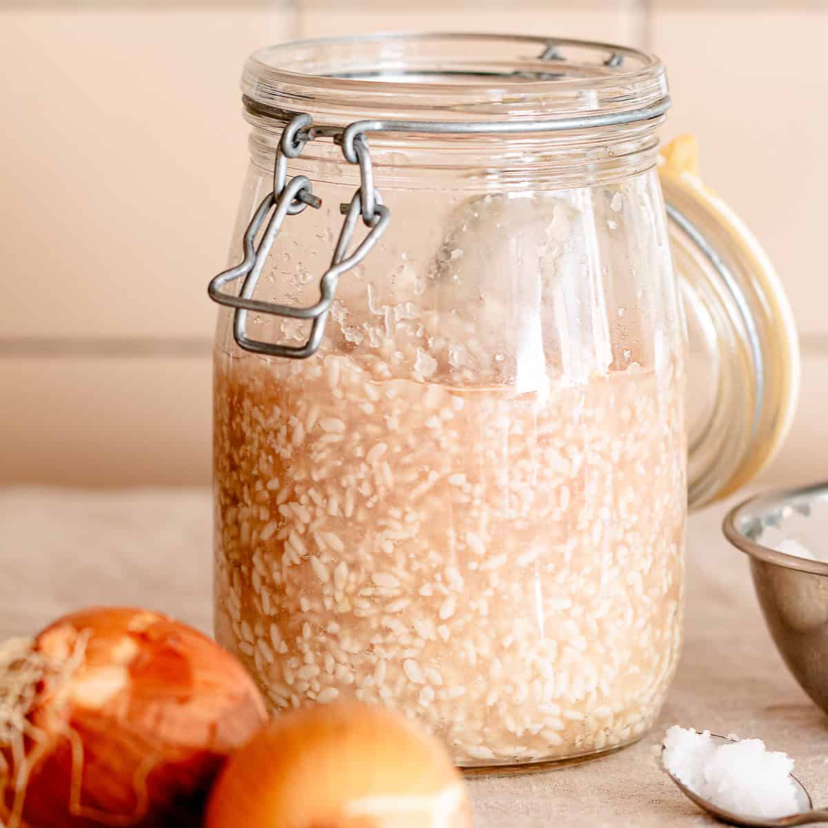 vegan consomme onion koji in a jar