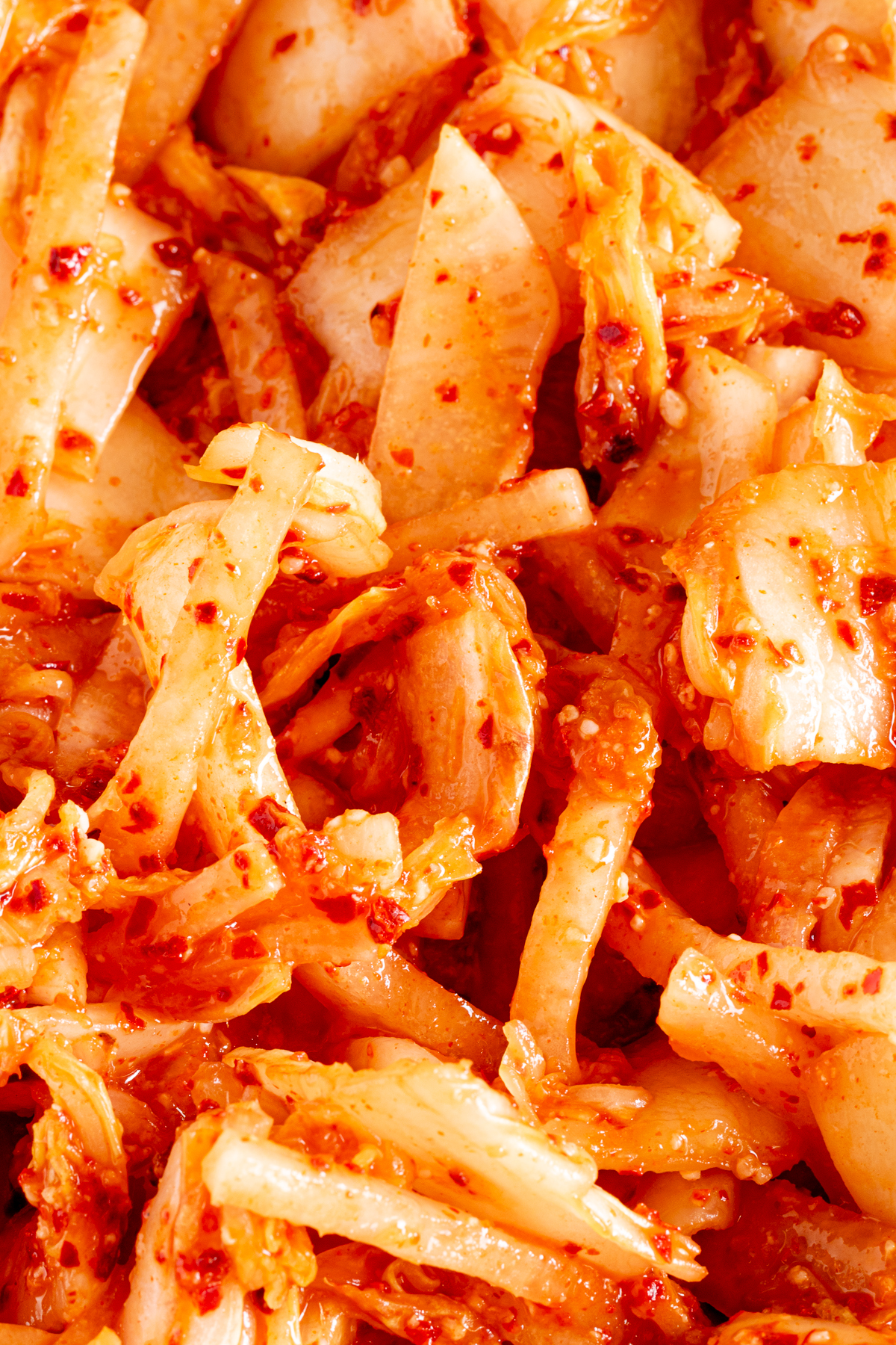Close-up of homemade vegan kimchi