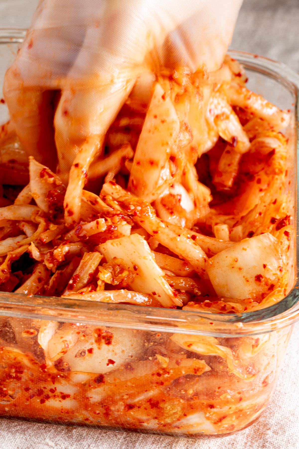 Vegan kimchi served as a side dish