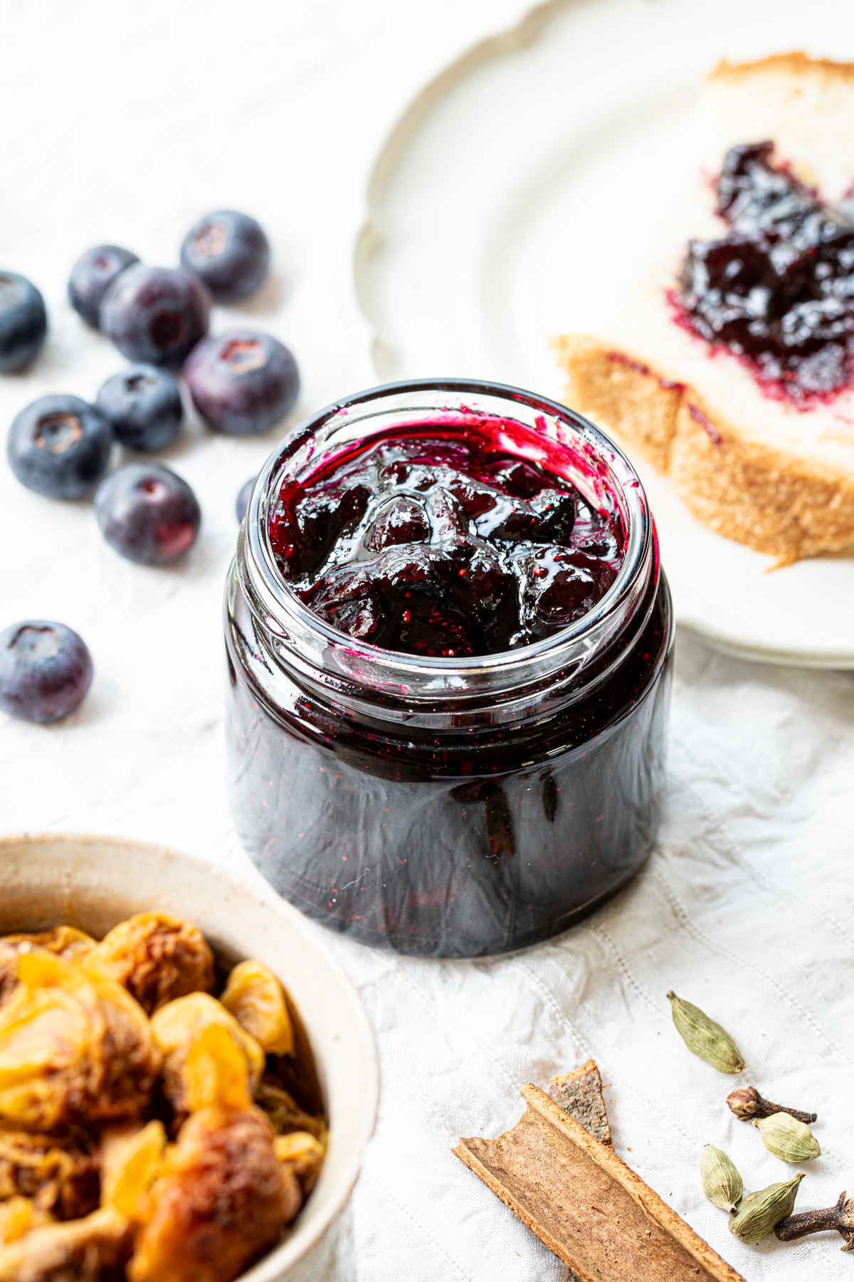 Cassis-style blueberry plum jam ( made with leftover ume plum) and toast