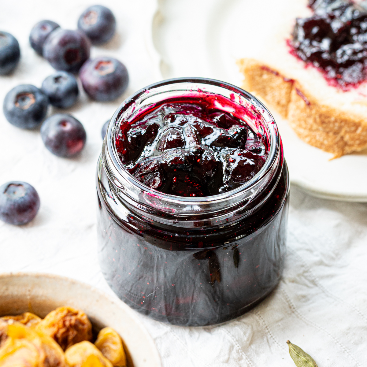 Cassis-style blueberry jam made with leftover ume plums