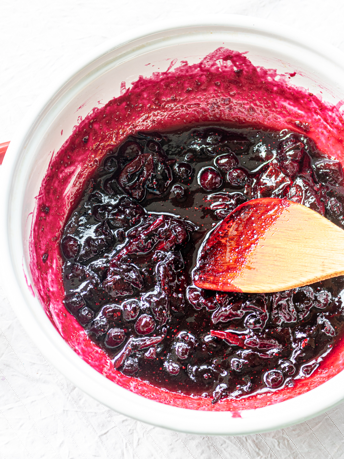 shiny, thick simmered vegan plum jam