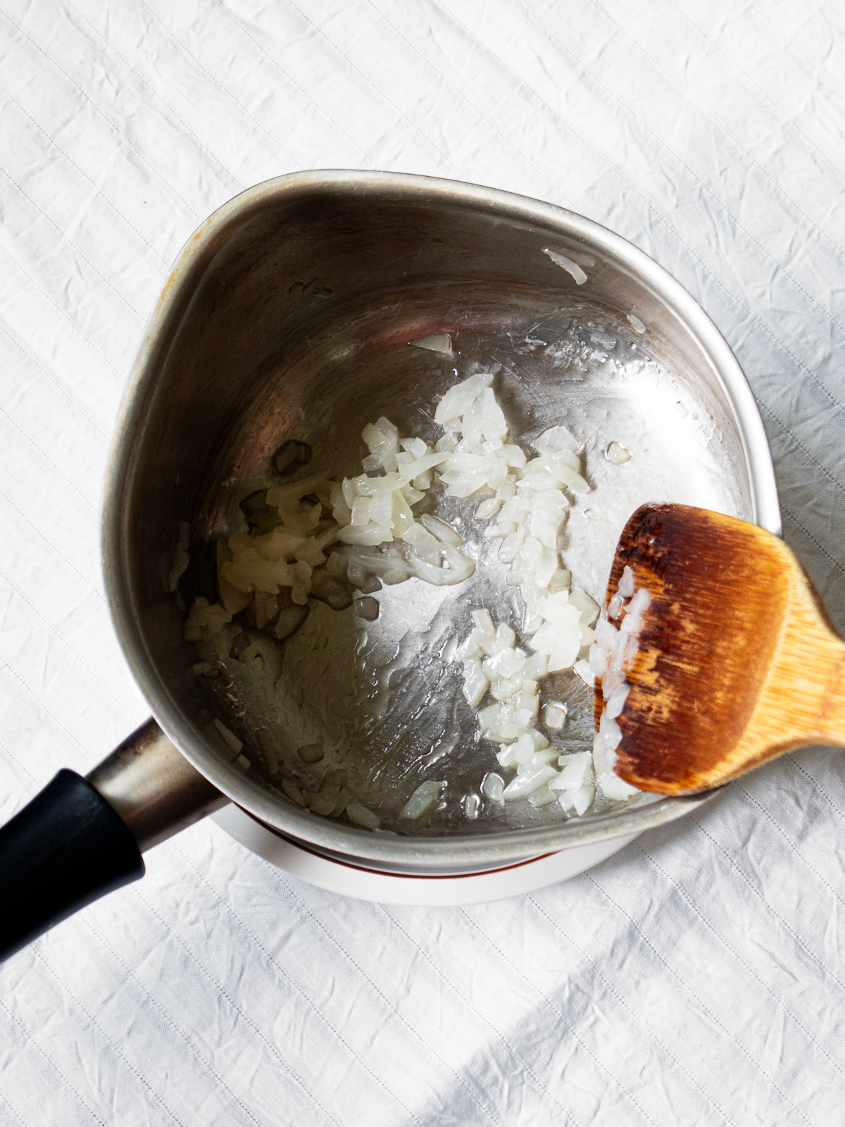 Sauteed onions until softened