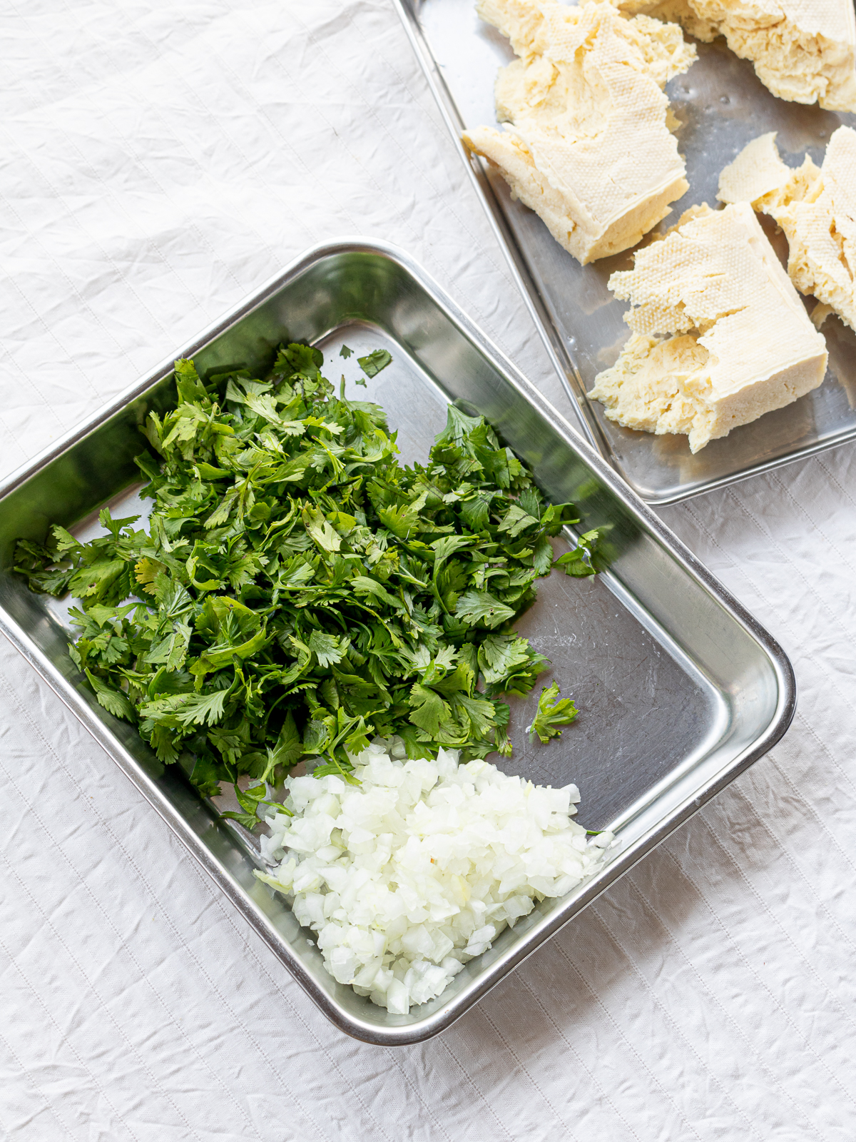 chopped onion and cilantro