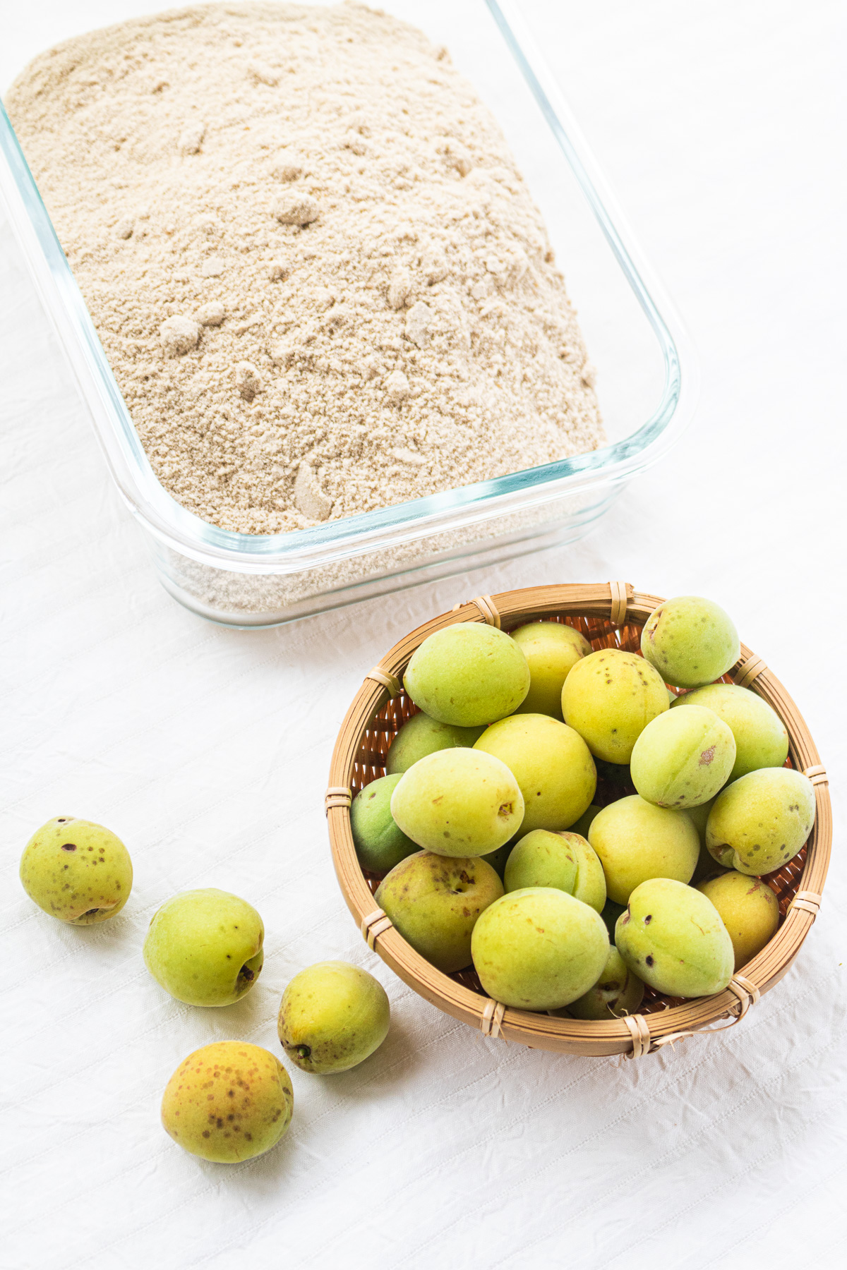 unripe plums and brown sugar