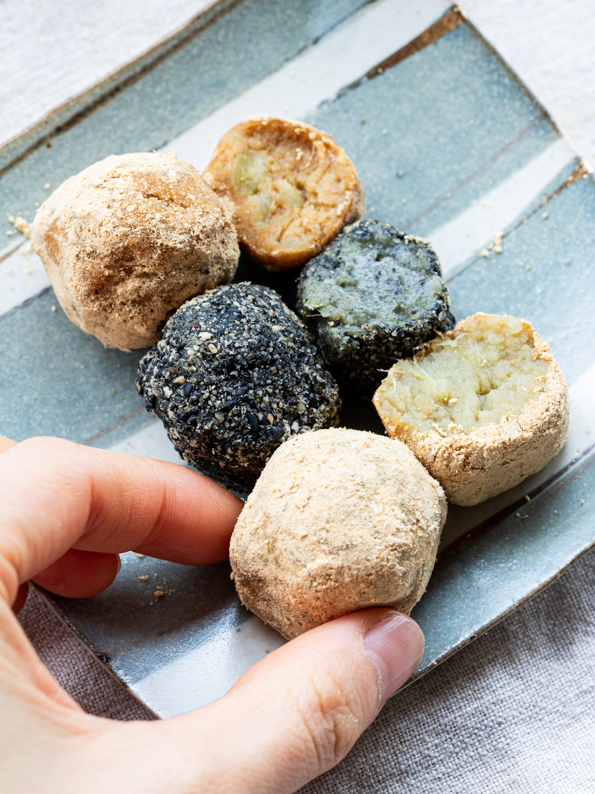 Easy no-sugar Japanese vegan sweet potato kinako bliss balls