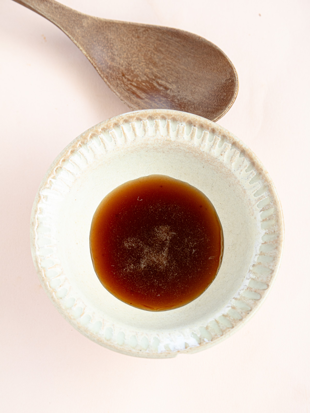 Mixed kuromitsu ingredients (Japanese black sugar and maple syrup) in a bowl