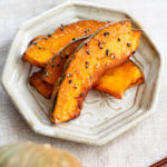 Fluffy toaster oven candied kabocha coated in glossy maple-soy glaze