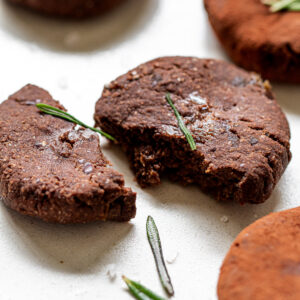 No-Bake Vegan Salted Chocolate Rosemary Oat Cookies