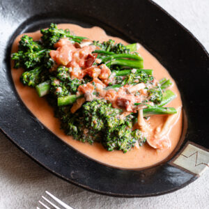 Broccoli with Vegan Tomato Cream Sauce
