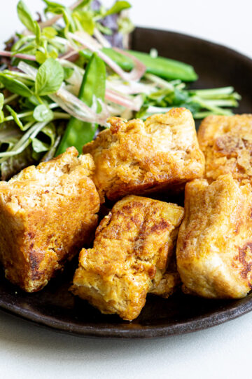 vegan japanese fried chicken karaage with wafu curry flavor