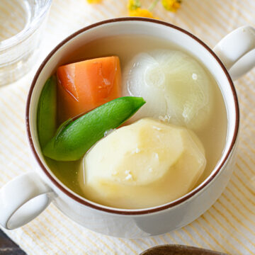 Vegan pot au feu with whole spring vegetables — no bouillon, pressure cooker recipe