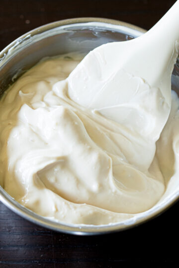 Vegan mascarpone cheese made with soy yogurt
