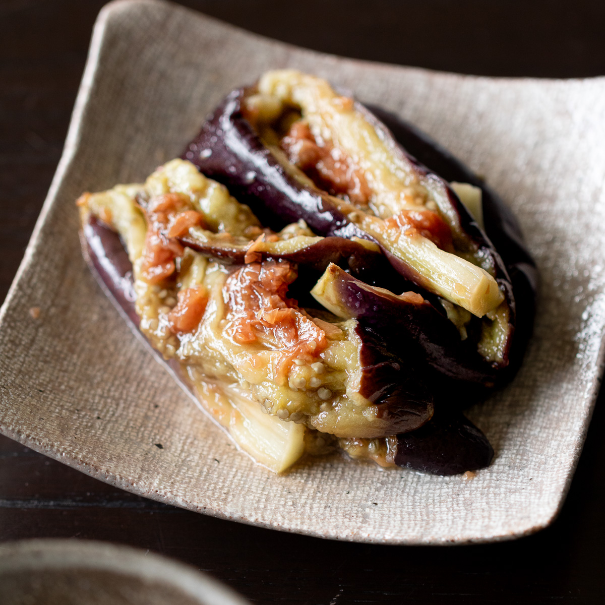 蒸しナスの梅肉和え|簡単ヴィーガン和食副菜