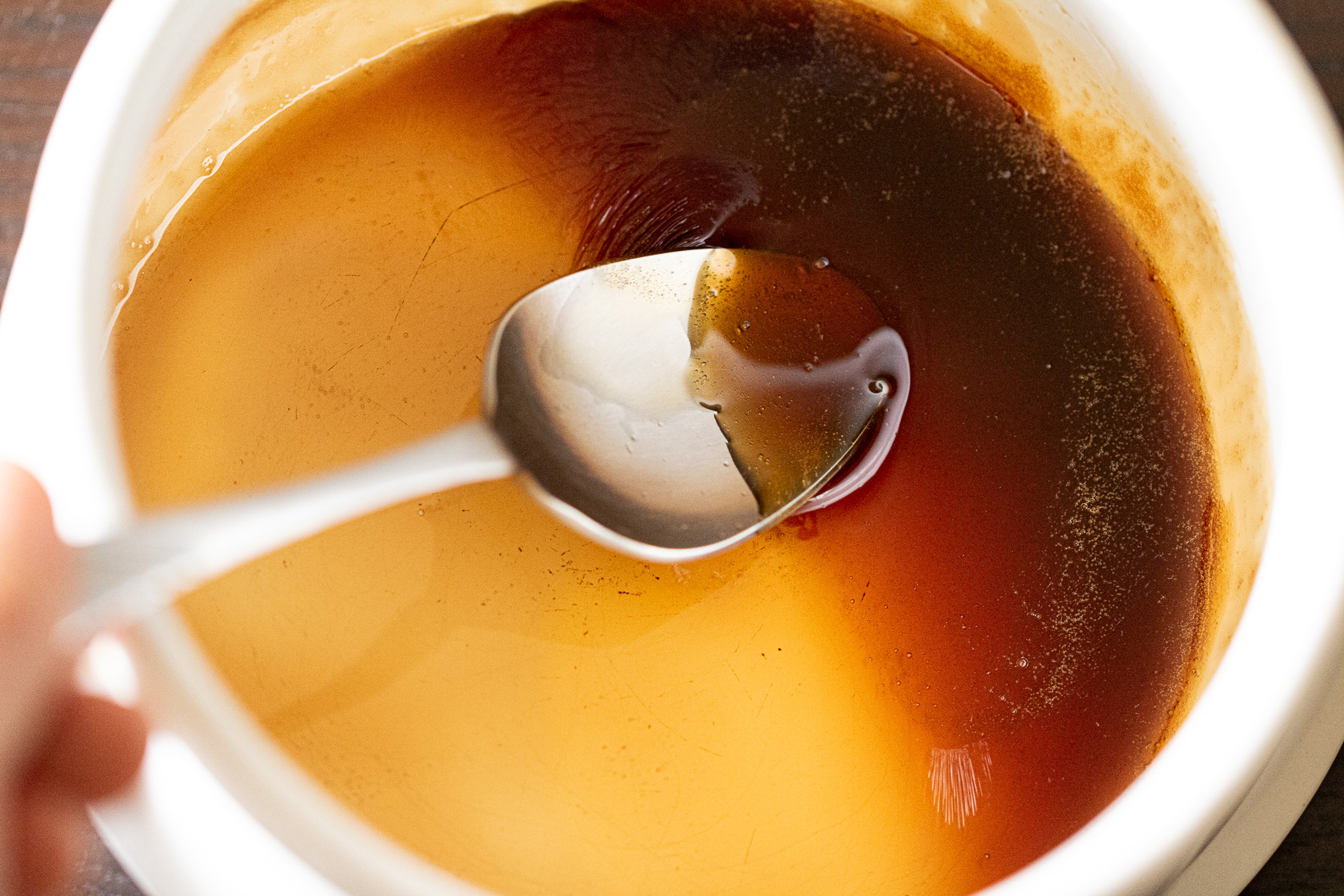 トロミがついた揚げない大学芋のタレ