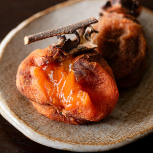 干し柿の作り方 完成した手作り干し柿。甘柿で無添加・無くんせいあんぽ柿風に