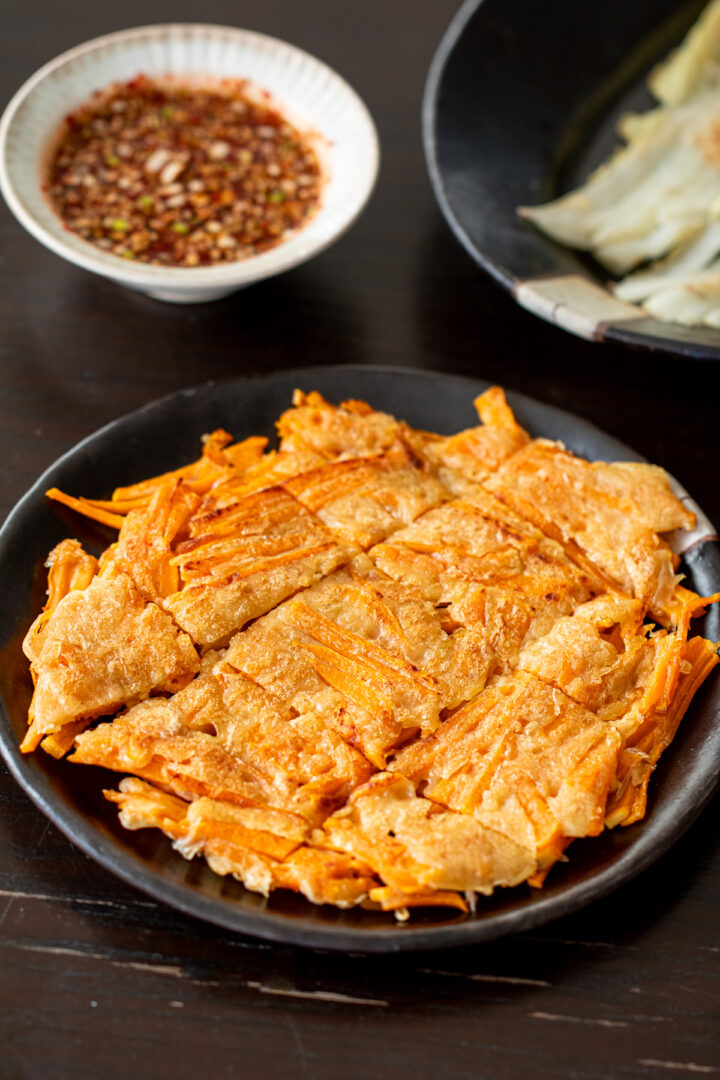 バターナッツかぼちゃを使った簡単チヂミレシピ 特製チヂミだれ添え