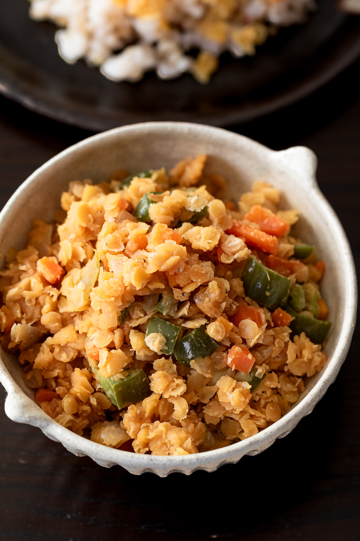 ごはんに合うレンズ豆ナポリタン風ヴィーガンおかず｜作り置きにも便利