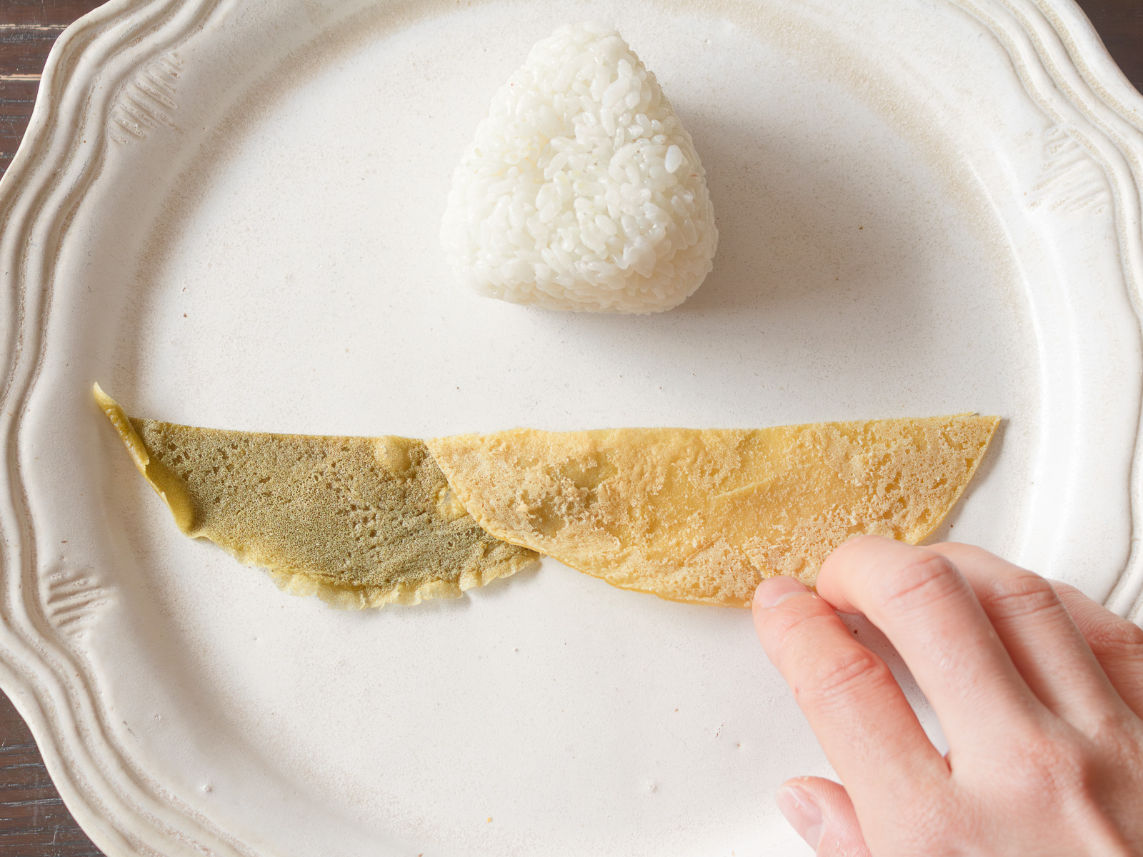 余った薄焼き卵を重ねた簡単バージョン
