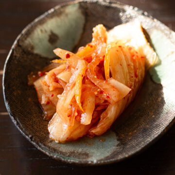 ニンニク不使用の、ヴィーガンゆず白菜キムチ。五葷不使用の精進キムチ