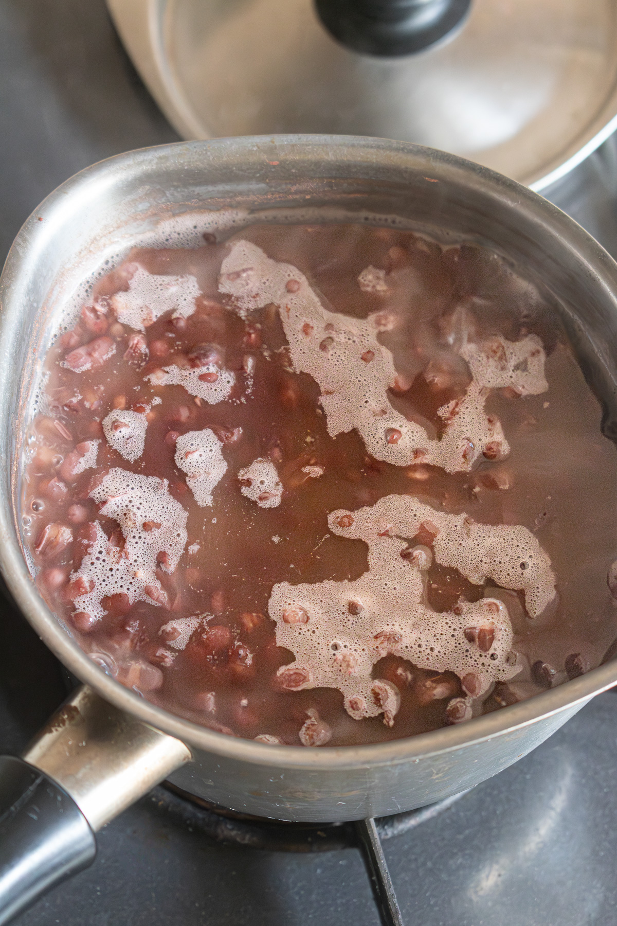 Adzuki beans simmering gently over low heat
