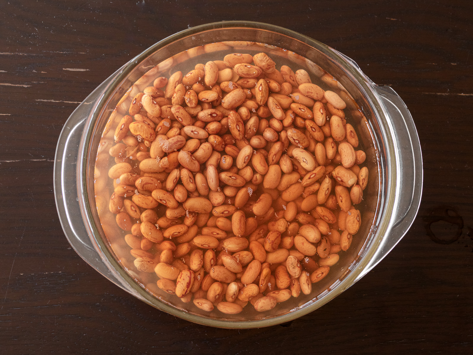 約二倍ほどに戻ったうずら豆